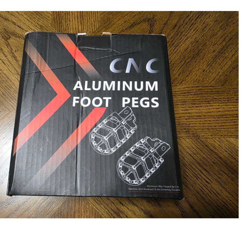 CNC Aluminum Foot Pegs Black Forged 57mm Wide Motocross MX Dirt Bike Footrests